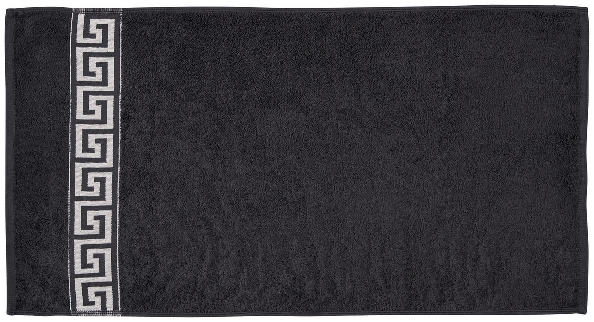 Handtuch Mäander Mäander - schwarz (50,00/100,00cm) - POCOline