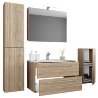 Waschplatz 5tlg-Badinos Eiche Sonoma Nachbildung B/H/T: ca. 60x50x46 cm 5tlg-Badinos - Eiche (60,00/50,00/46,00cm) - VCM Möbel
