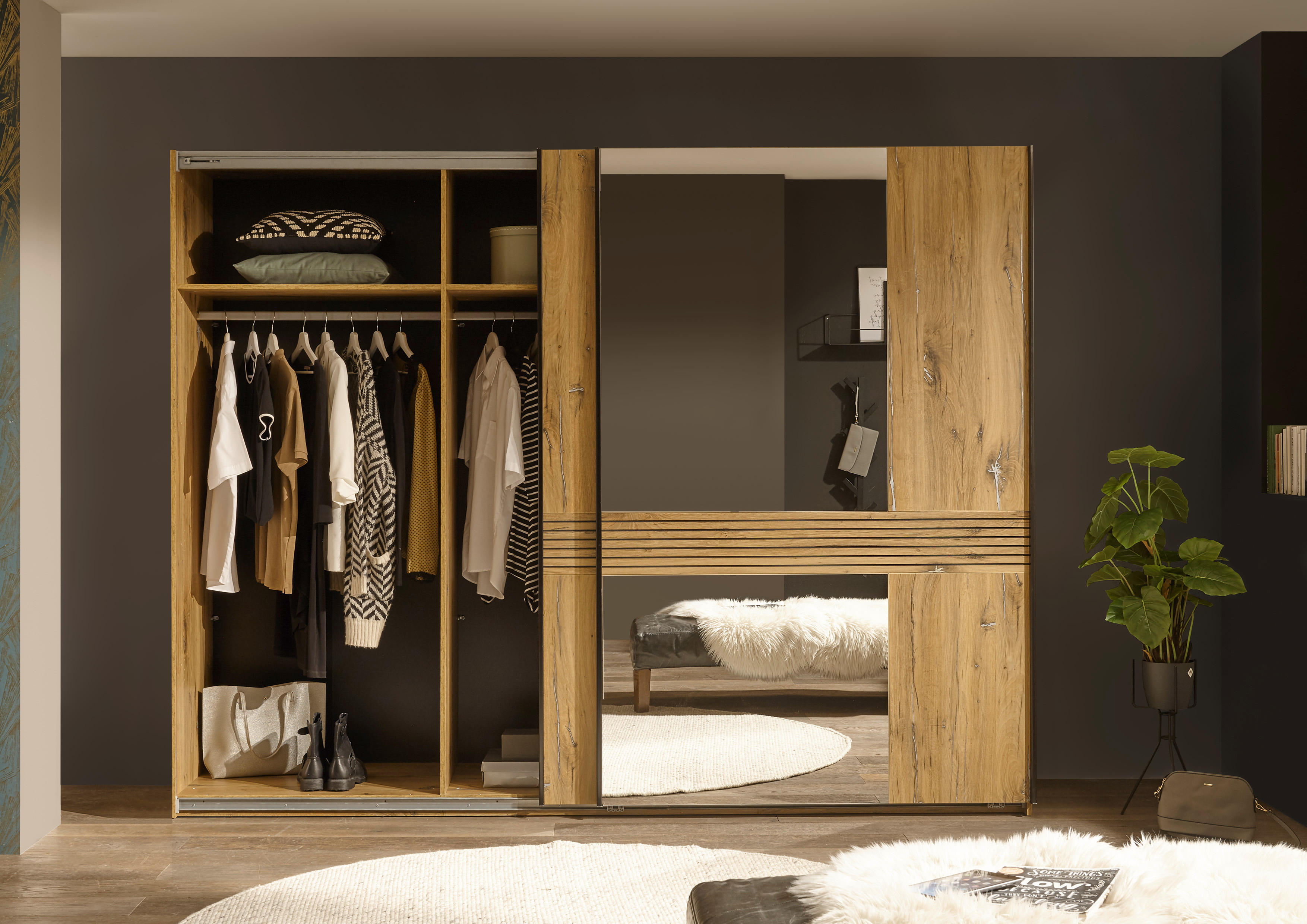 Schwebetürenschrank Trattino Oak B/H/T: ca. 270x210x61 cm Trattino - Oak (270,00/210,00/61,00cm)