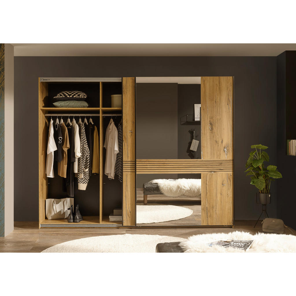 Thumbnail - Schwebetürenschrank Trattino Oak B/H/T: ca. 270x210x61 cm