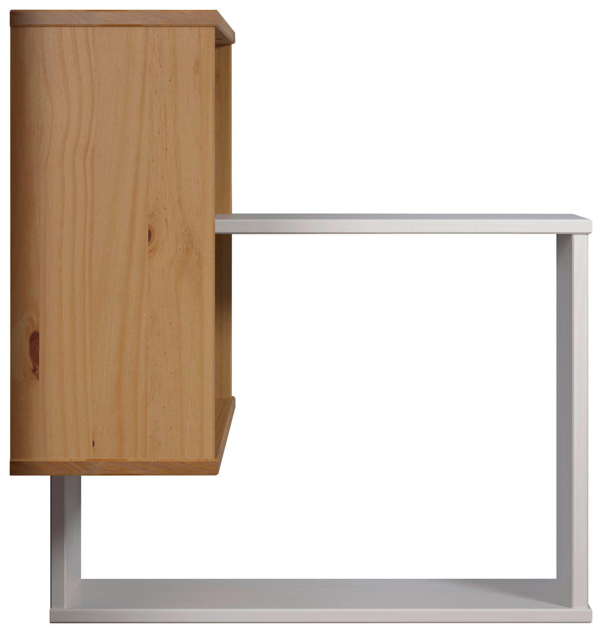 Wandregal Mestre weiß lackiert Optik honig lackiert Optik B/H/T: ca. 60x66x20 cm Mestre - weiß/honig (60,00/66,00/20,00cm)