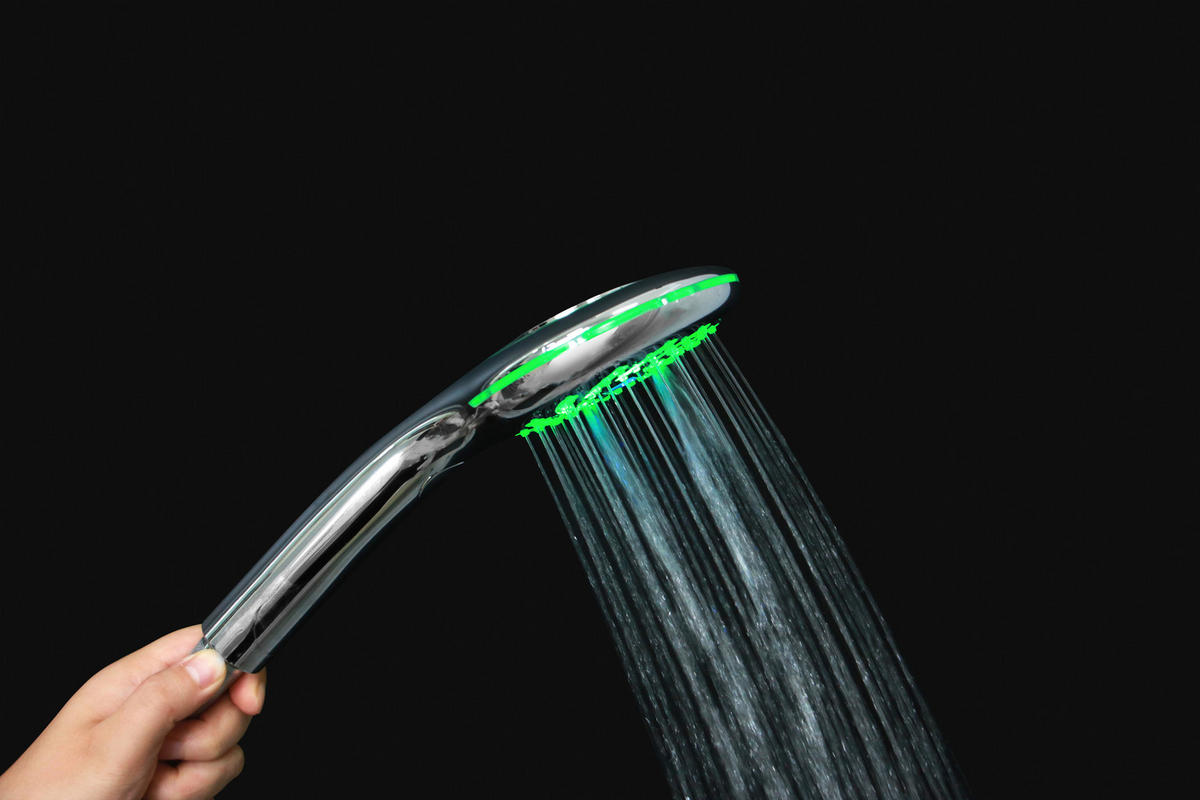 Handbrause Chrom B/H/T: ca. 13x28x3,5 cm LED-Handbrause - Chrom (13,00/28,00/3,50cm) - DUSCHWELL