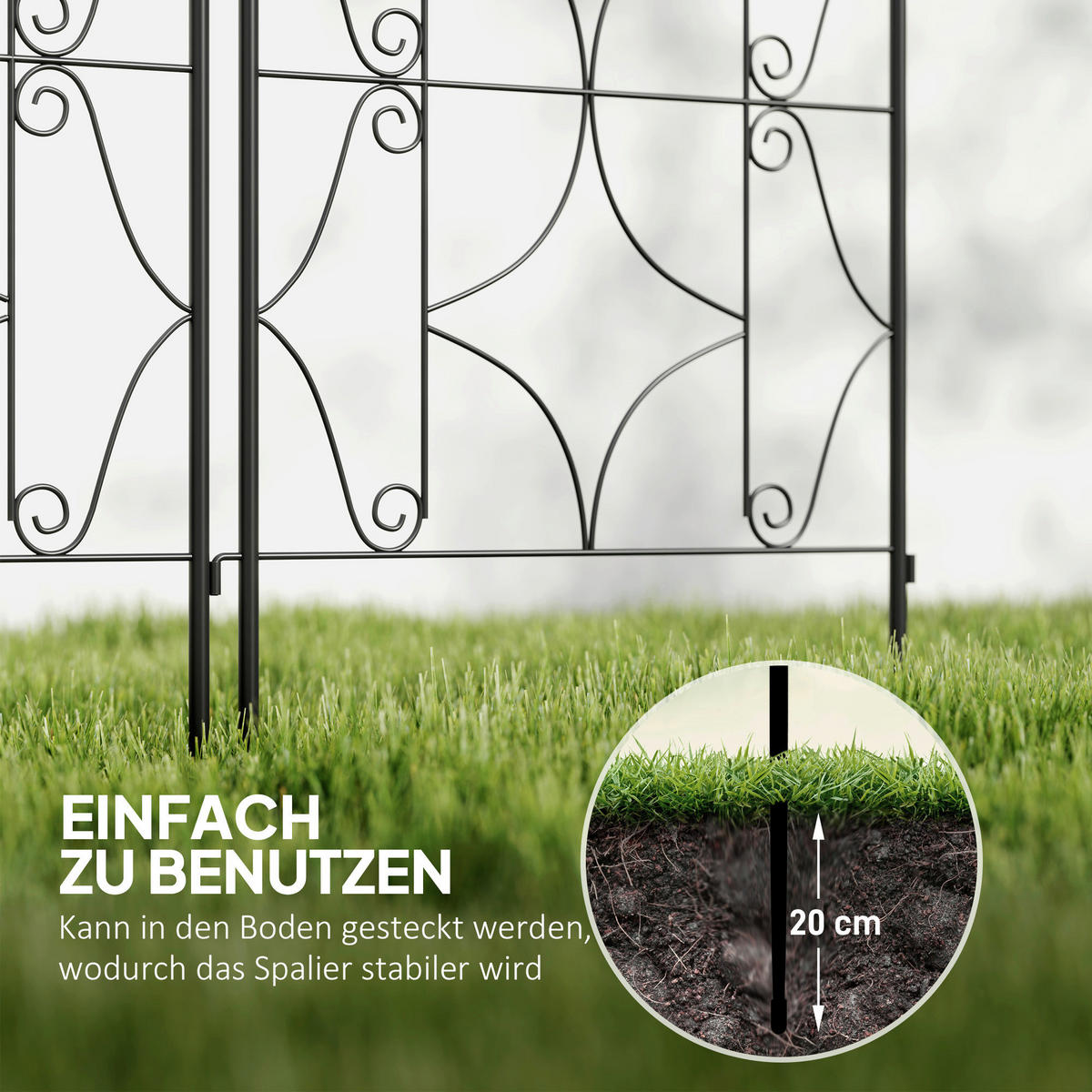 Outsunny Rankgitter schwarz B/H/L: ca. 1,3x150x50 cm Rankgitter - schwarz (50,00/1,30/150,00cm) - Outsunny