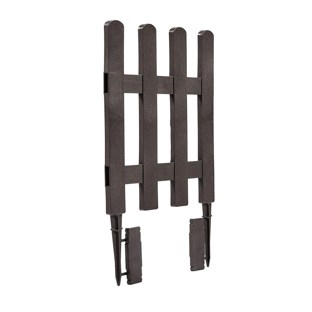 NORTENE Klick-Zaun anthrazit Kunststoff B/H/L: ca. 35x8x55 cm Mini-Zaun_Clickfence_5erPack - anthrazit (55,00/35,00/8,00cm) - NORTENE