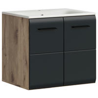 Waschplatz Ice Nox Oak Nachbildung schwarz matt B/H/T: ca. 60x55x46 cm Ice - schwarz (60,00/55,00/46,00cm) - xonox.home