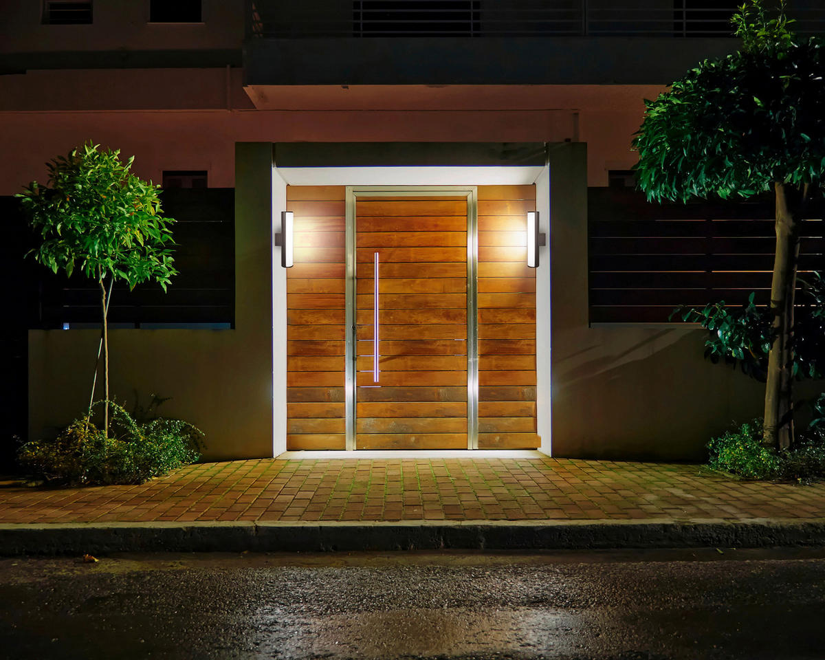 LED-Außenwandleuchte 1161997 dunkelgrau weiß B/H/T: ca. 30x6,5x9,5 cm LED Außenwandleuchte Flair mit LED - weiß/dunkelgrau (30,00/6,50/9,50cm) - Näve Leuchten