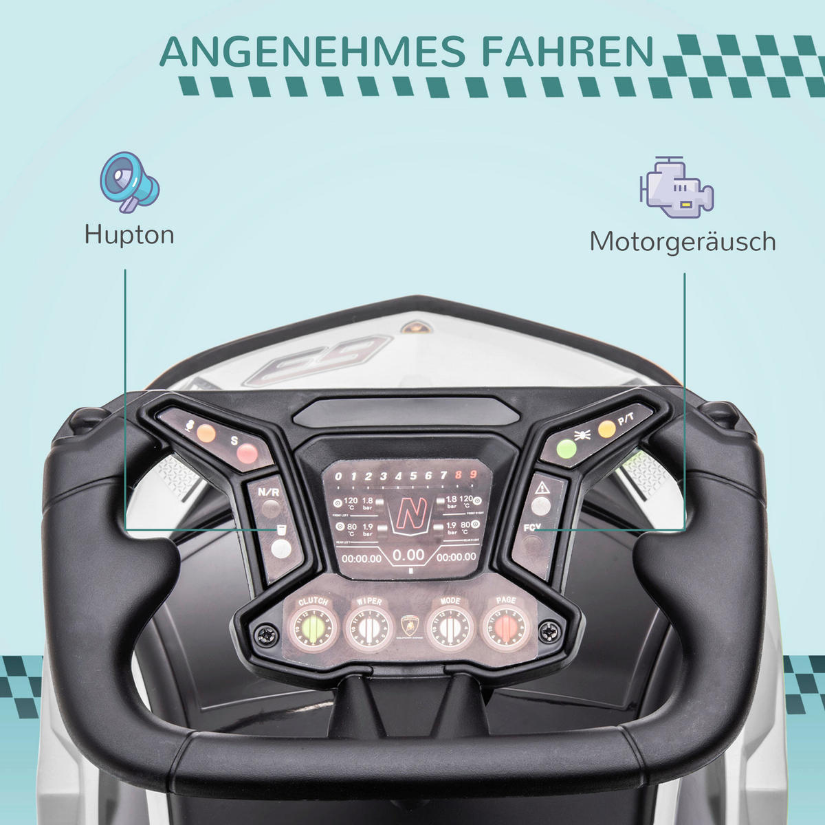 AIYAPLAY Kinder-Elektroauto schwarz B/H/L: ca. 28x38x67 cm Kinder Elektroauto - weiß/schwarz (67,00/28,00/38,00cm) - AIYAPLAY