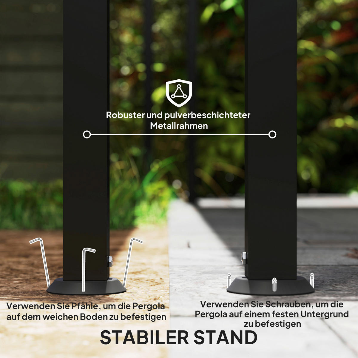 Outsunny Anbaupavillon dunkelgrau Metall B/H/L: ca. 298x250x248 cm Anbaupavillon - dunkelgrau (248,00/298,00/250,00cm) - Outsunny