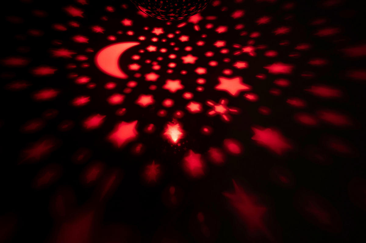 Sternenprojektor blau pink Kunststoff B/H/D: ca. 12x12x13,5 cm Nachtlicht_Grundig - blau/pink (13,50/12,00cm)