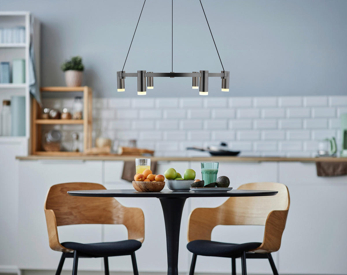 GLOBO Hängeleuchte anthrazit Opal Aluminium Acryl Metall H/D: ca. 120x62 cm 1.0 Brennstellen Castela - Opal/anthrazit (62,00/120,00cm) - GLOBO