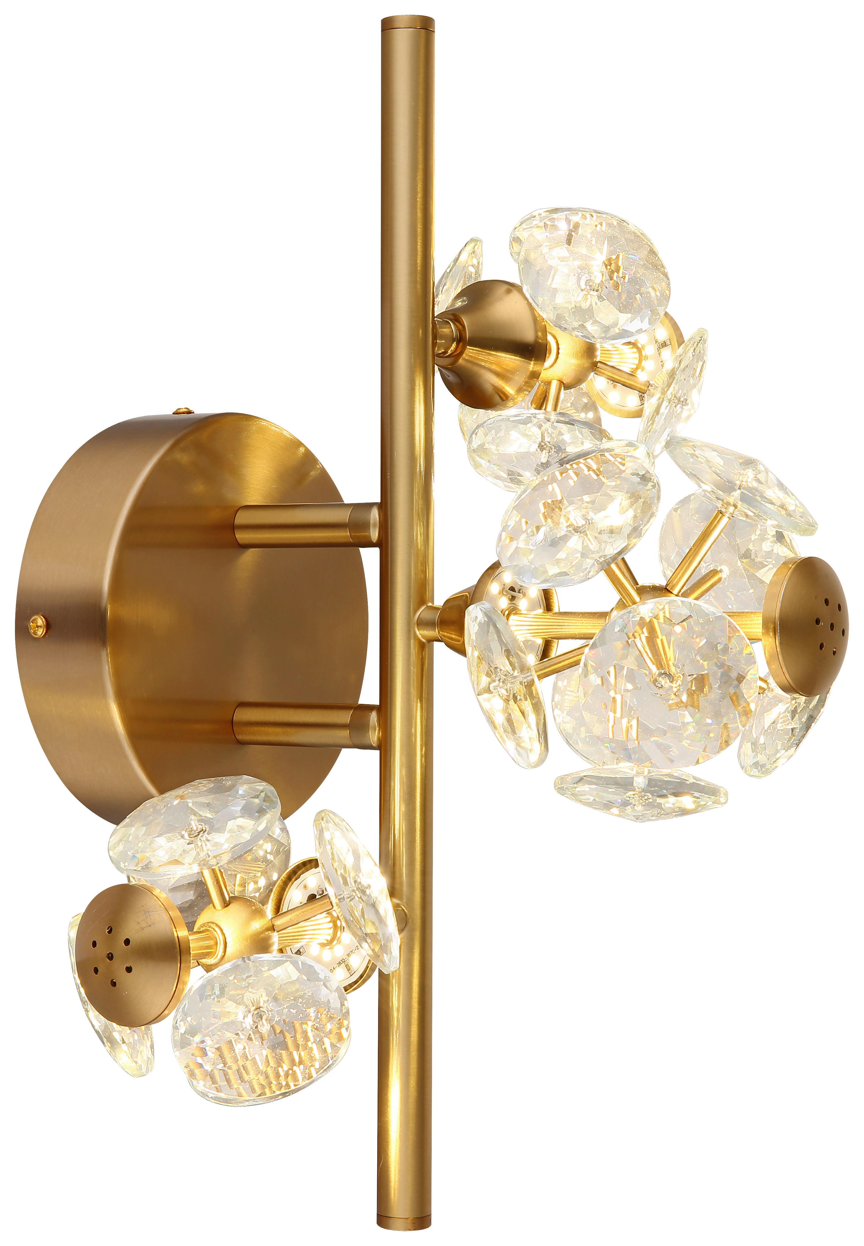GLOBO Wandleuchte gold klar Metall B/H/T/L: ca. 33x27x41x41 cm 1 Brennstellen VIRINA - klar/gold (41,00/33,00/27,00cm) - GLOBO