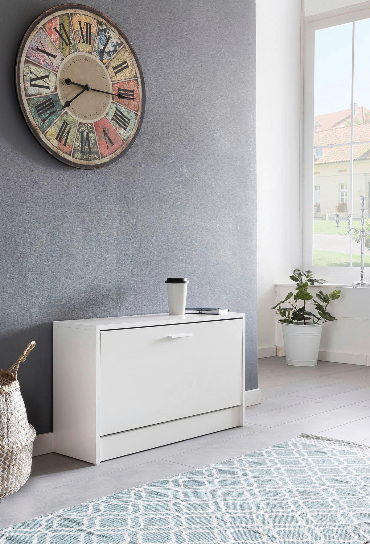 Schuhbank weiß B/H/T: ca. 80x47x24 cm Schuhbank - weiß (80,00/47,00/24,00cm) - Wohnling