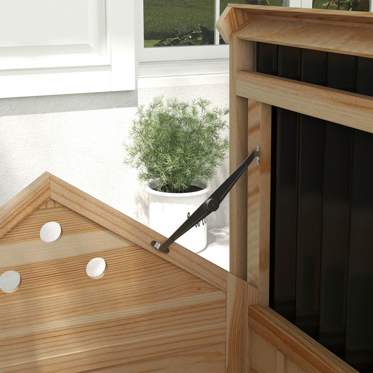 PawHut Tier-Zubehör natur Holz B/H/L: ca. 90x78x92 cm Entenhaus - natur (92,00/90,00/78,00cm) - PawHut