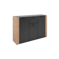 Kommode Cento anthrazit Eiche Artisan Oak Nachbildung B/H/T: ca. 126x83x35 cm Cento - Eiche/anthrazit (126,00/83,00/35,00cm)