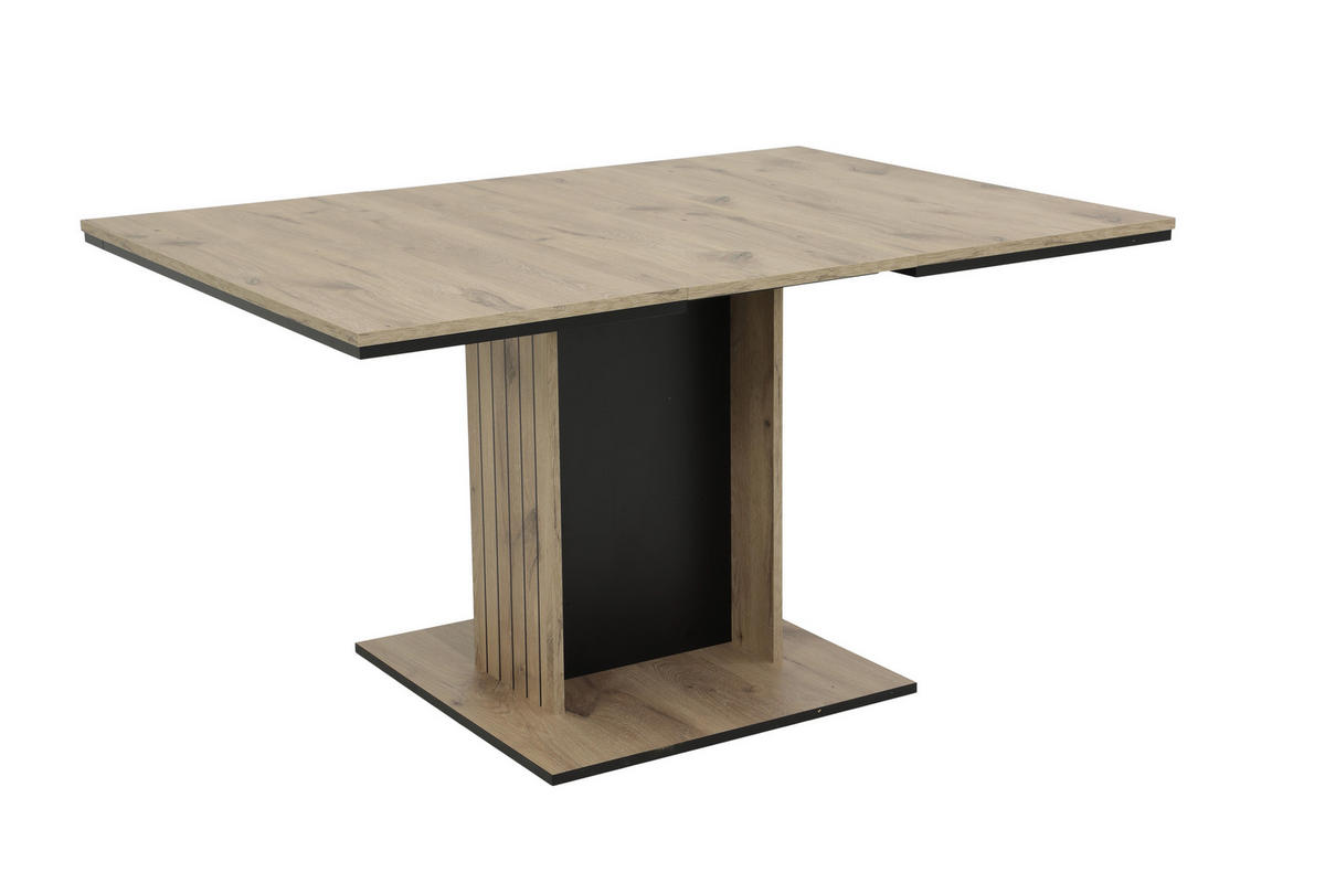 Säulenesstisch Raul Oak Eiche Viking Nachbildung B/H/T: ca. 100x76x100 cm Raul - schwarz/Oak (100,00/76,00/100,00cm)