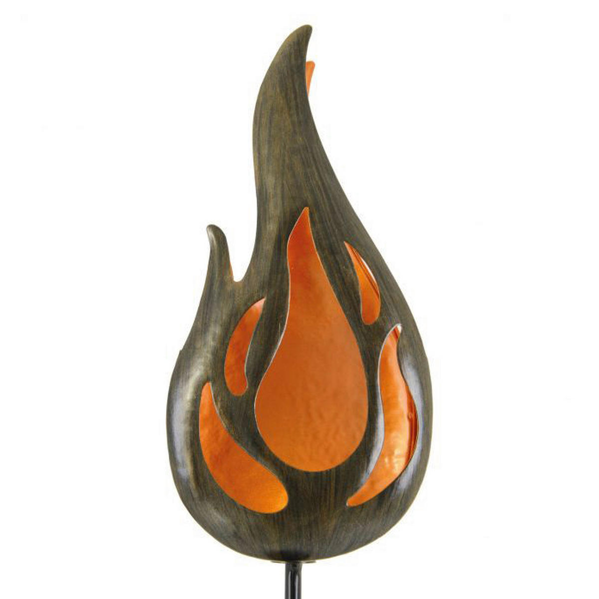 LED-Solar Erdspieß NV5244956 bronze Metall H/T/L: ca. 84x7x13 cm Flamme - bronze (13,00cm) - Näve Leuchten
