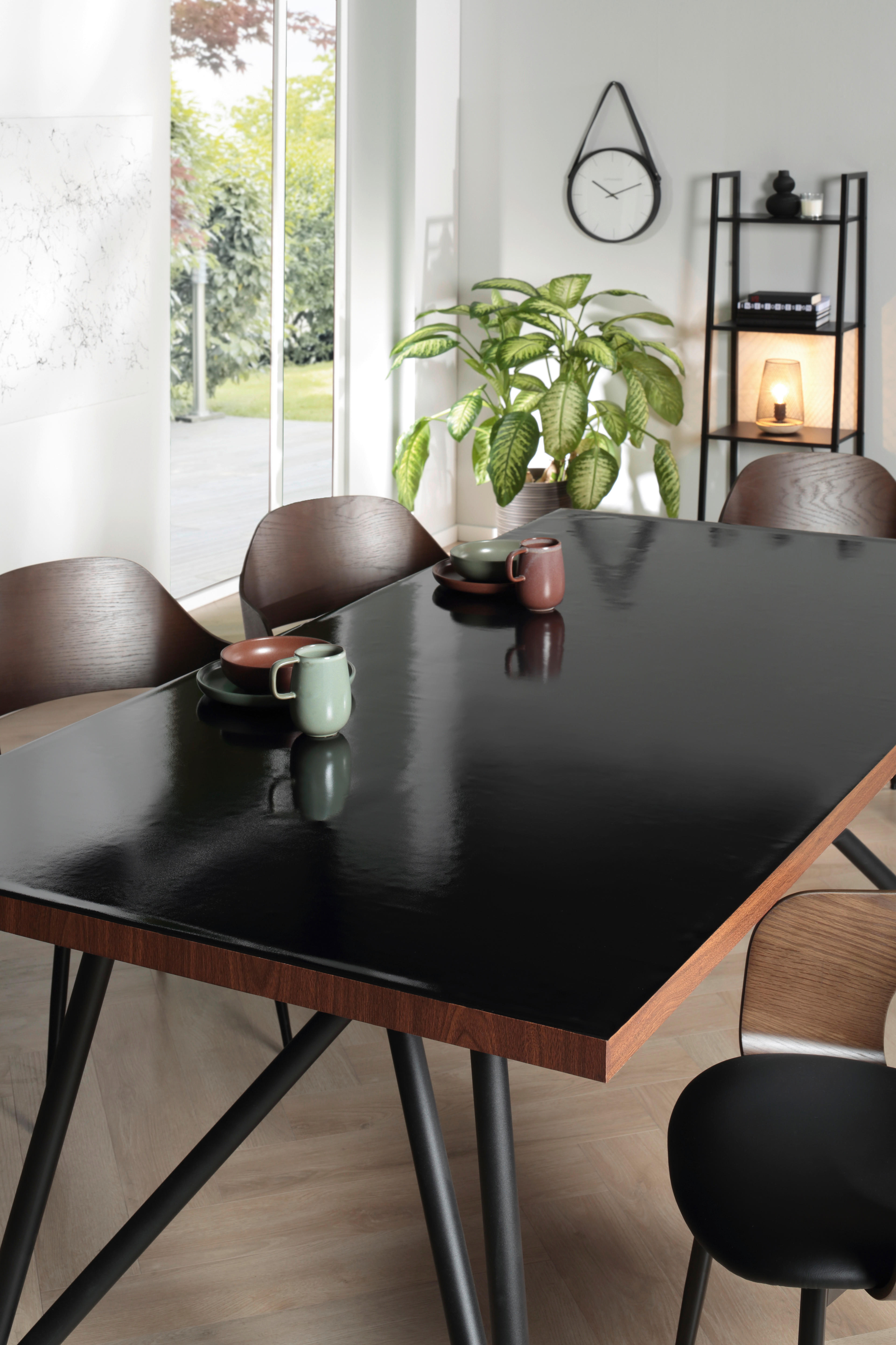 Abwaschbarer Tischbelag schwarz B: ca. 100 cm Tischfolie - schwarz (100,00cm)