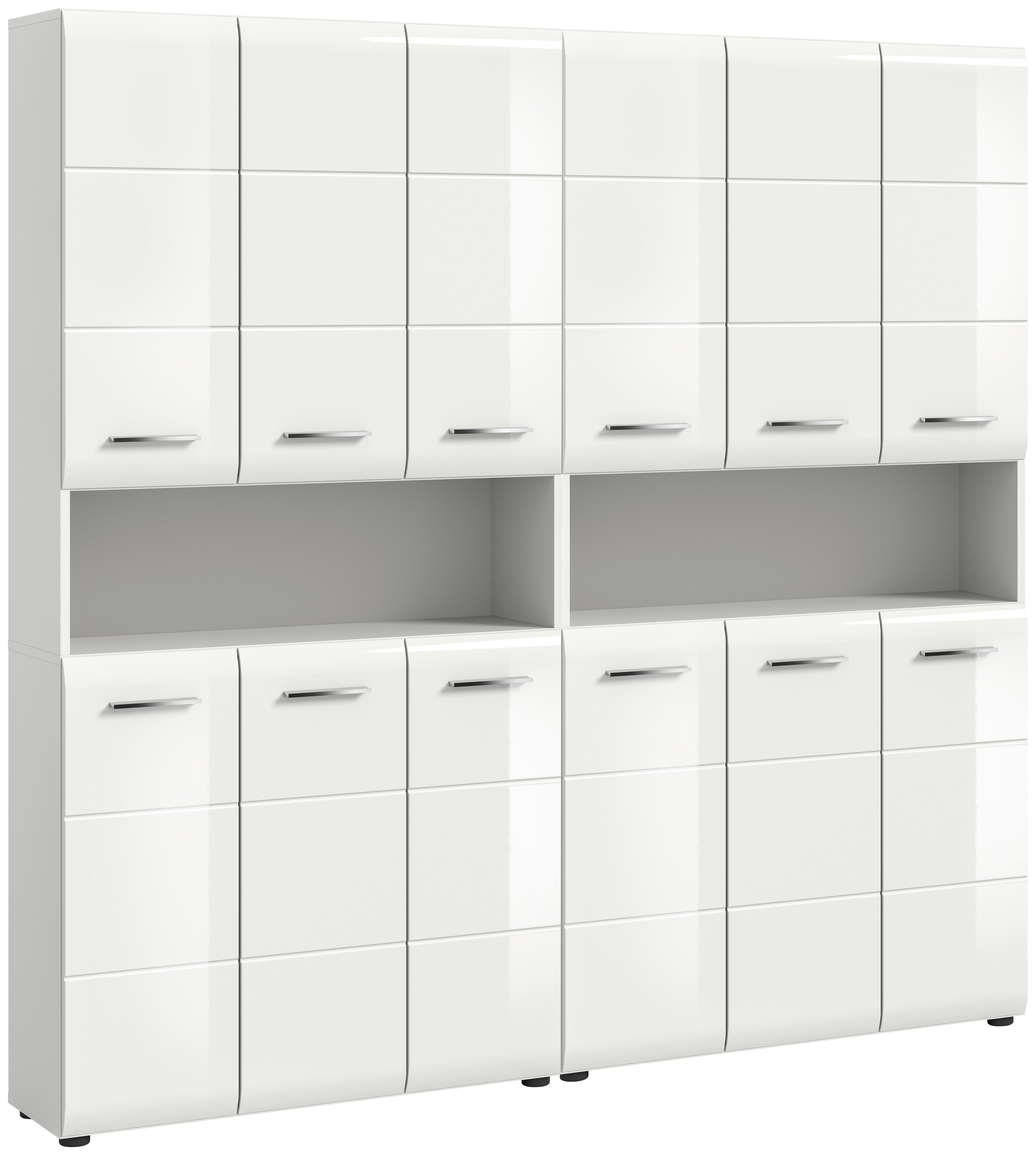 Badezimmer-Set Ice weiß weiß Hochglanz B/H/T: ca. 180x185x30 cm Ice - weiß (180,00/185,00/30,00cm) - xonox.home