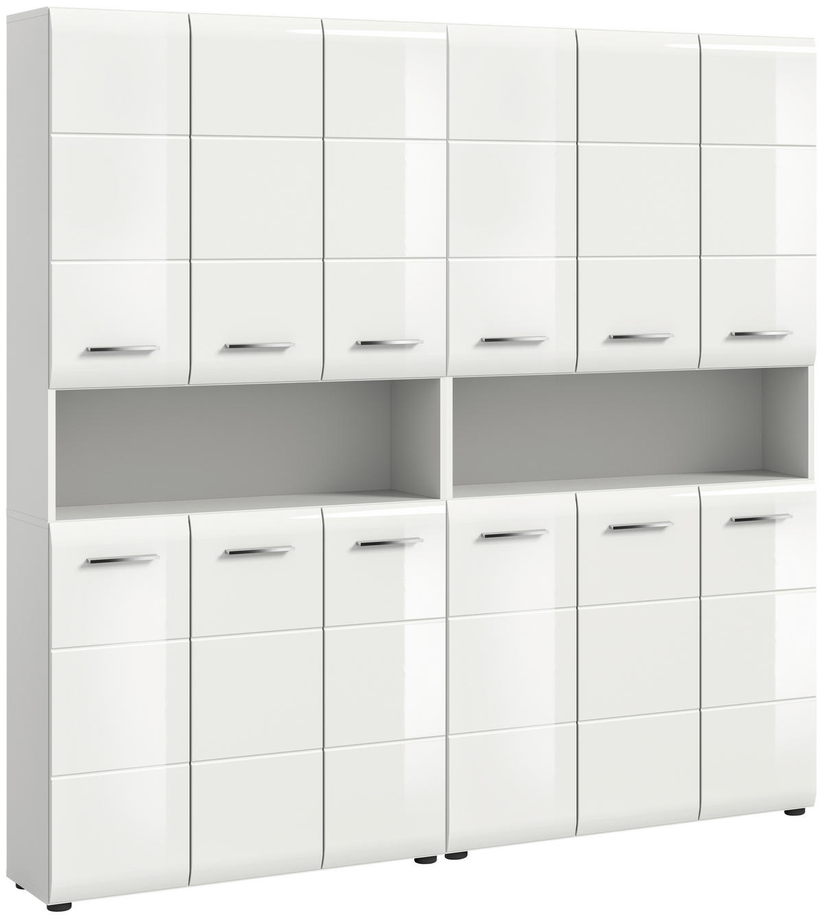 Badezimmer-Set Ice weiß weiß Hochglanz B/H/T: ca. 180x185x30 cm Ice - weiß (180,00/185,00/30,00cm) - xonox.home