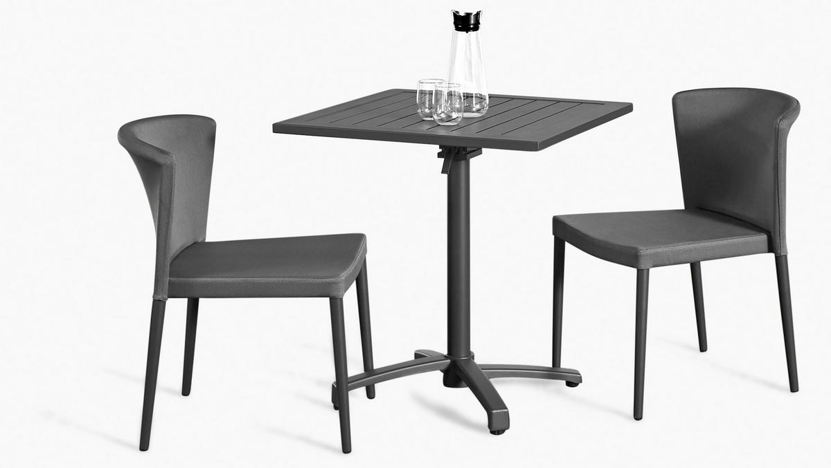 Grasekamp Stapelstuhl-Set Sol anthrazit Aluminium B/H/L: ca. 44x76x60 cm Sol - anthrazit (60,00/44,00/76,00cm) - Grasekamp