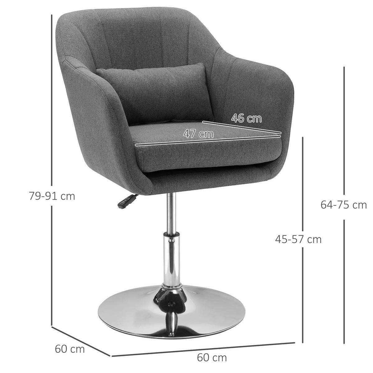 Hocker 833-757V01CG dunkelgrau 833-757V01CG - dunkelgrau (60,00/91,00/60,00cm) - HOMCOM