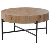 Couchtisch Antonia Eiche Artisan Nachbildung H/D: ca. 42x80 cm Antonia - Eiche/schwarz (80,00/42,00cm)