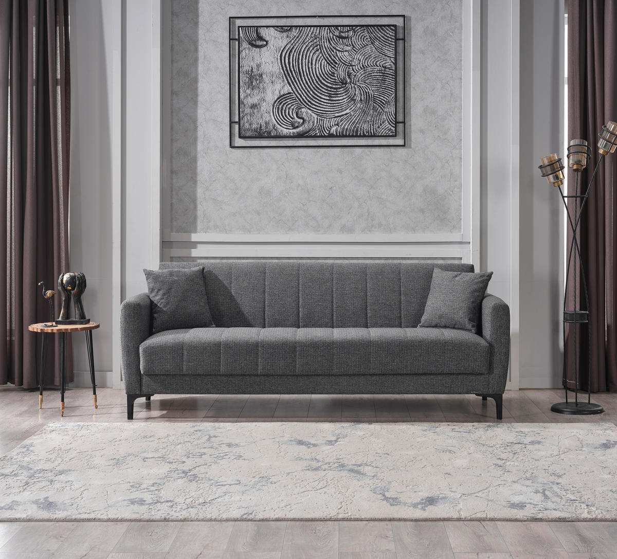 Schlafsofa Rovigo anthrazit schwarz B/H/T: ca. 214x84x83 cm Rovigo - schwarz/anthrazit (214,00/84,00/83,00cm)