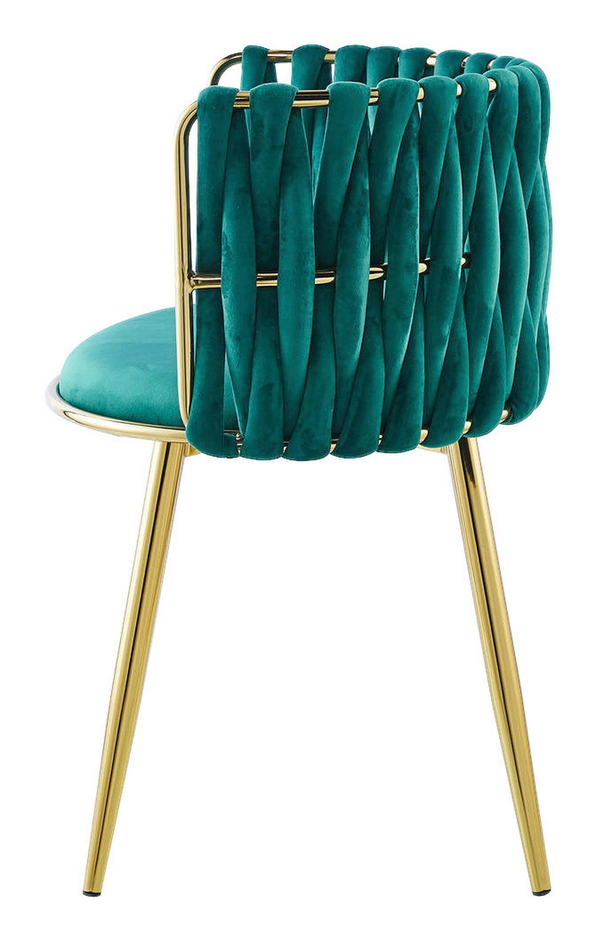 Stuhl Milla 100 2er-Set grün Microfaser B/H/T: ca. 57x80x53 cm Milla 100 2er-Set - gold/grün (57,00/80,00/53,00cm) - 360 Living