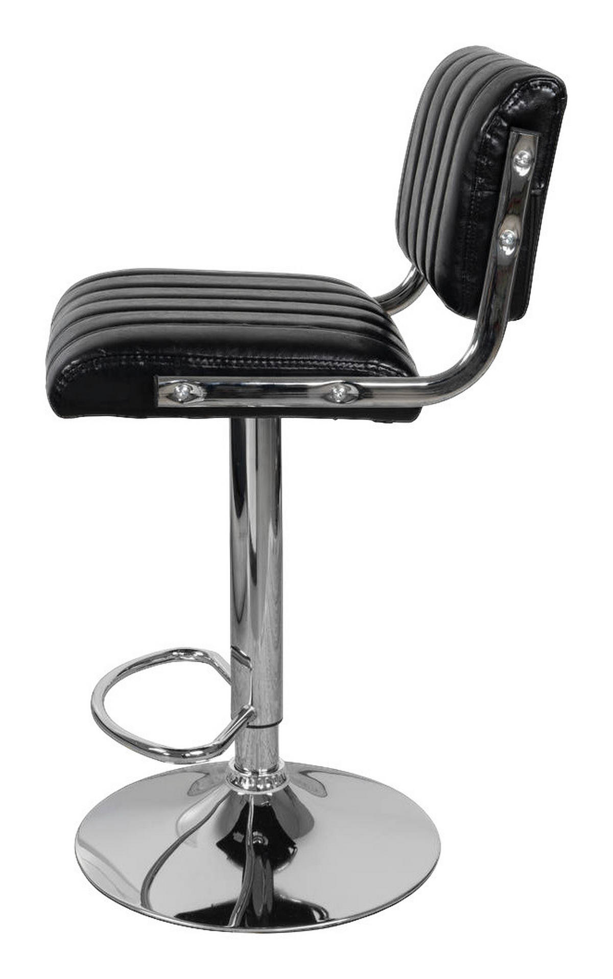 Barhocker Midnight 700 2er schwarz Kunstleder B/H/T: ca. 42x109x42 cm Midnight 700 2er - schwarz/Chrom (42,00/109,00/42,00cm) - 360 Living