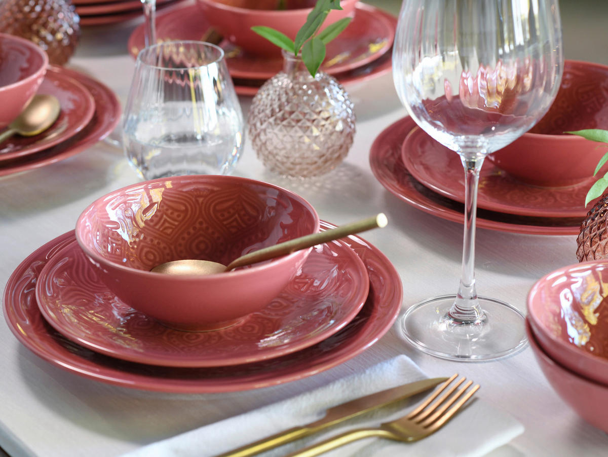 CreaTable Tafelservice Orient Mandala rot Porzellan 18 tlg. Orient Mandala - rot - CreaTable