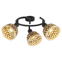 Searchlight Strahler schwarz Stahl Bambus B/H/L: ca. 46x22x46 cm E14 3 Brennstellen Lance - schwarz (46,00/46,00/22,00cm) - Searchlight