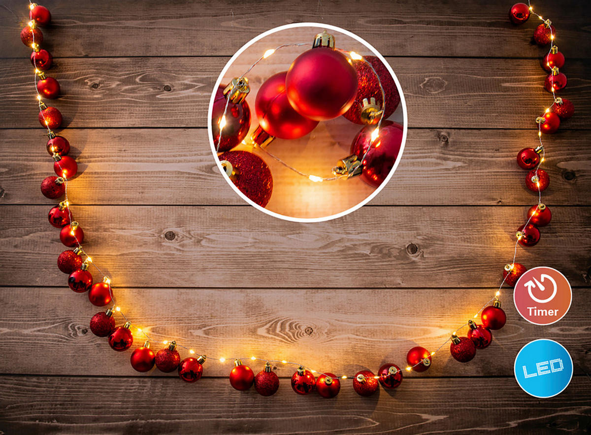 Näve Leuchten LED-Lichterkette LED Lichterkette LED Lichterkette - rot (4,00/4,00/240,00cm) - Näve Leuchten
