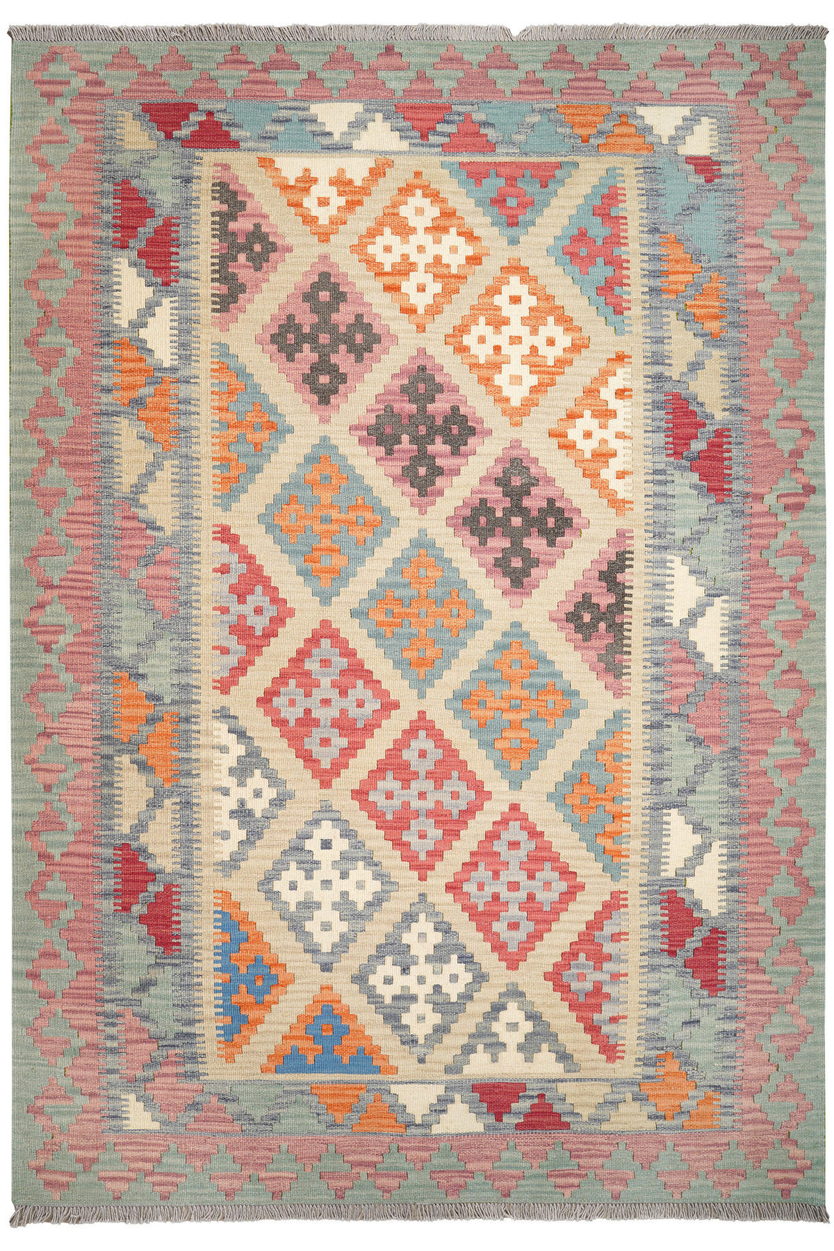 PersaTepp Teppich Kelim Gashgai grau B/H/L: ca. 180x1x263 cm Kelim Gashgai - beige/grau (263,00/180,00/1,00cm) - PersaTepp