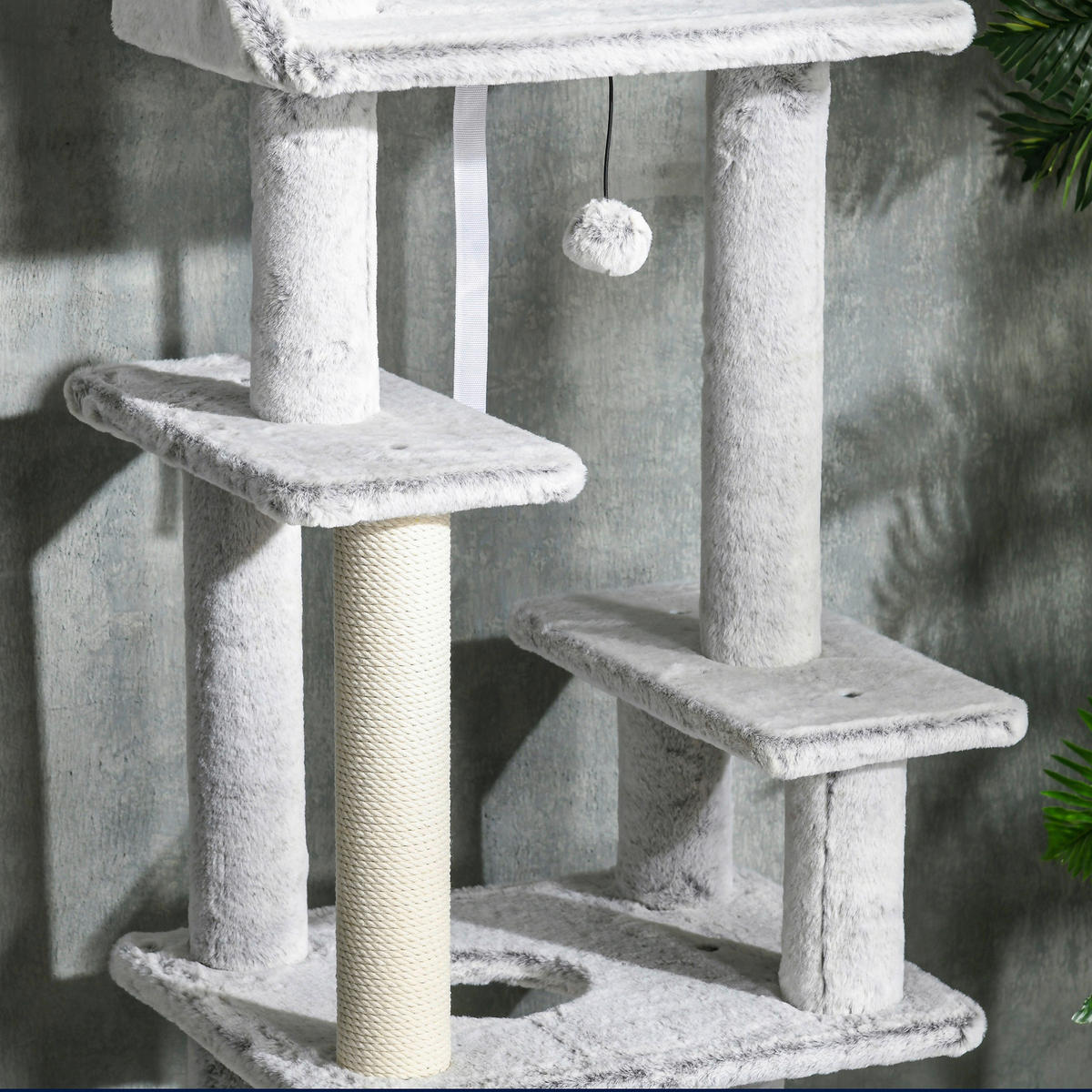 PawHut Kratzbaum grau Polypropylen B/H/L: ca. 40x60x255 cm Kratzbaum - grau (255,00/40,00/60,00cm) - PawHut
