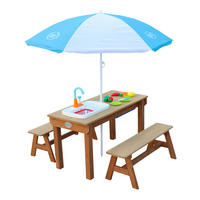 AXI Kinder-Picknicktisch Dennis braun B/H/L: ca. 97x50x97 cm Dennis - braun/blau (97,00/97,00/50,00cm) - AXI