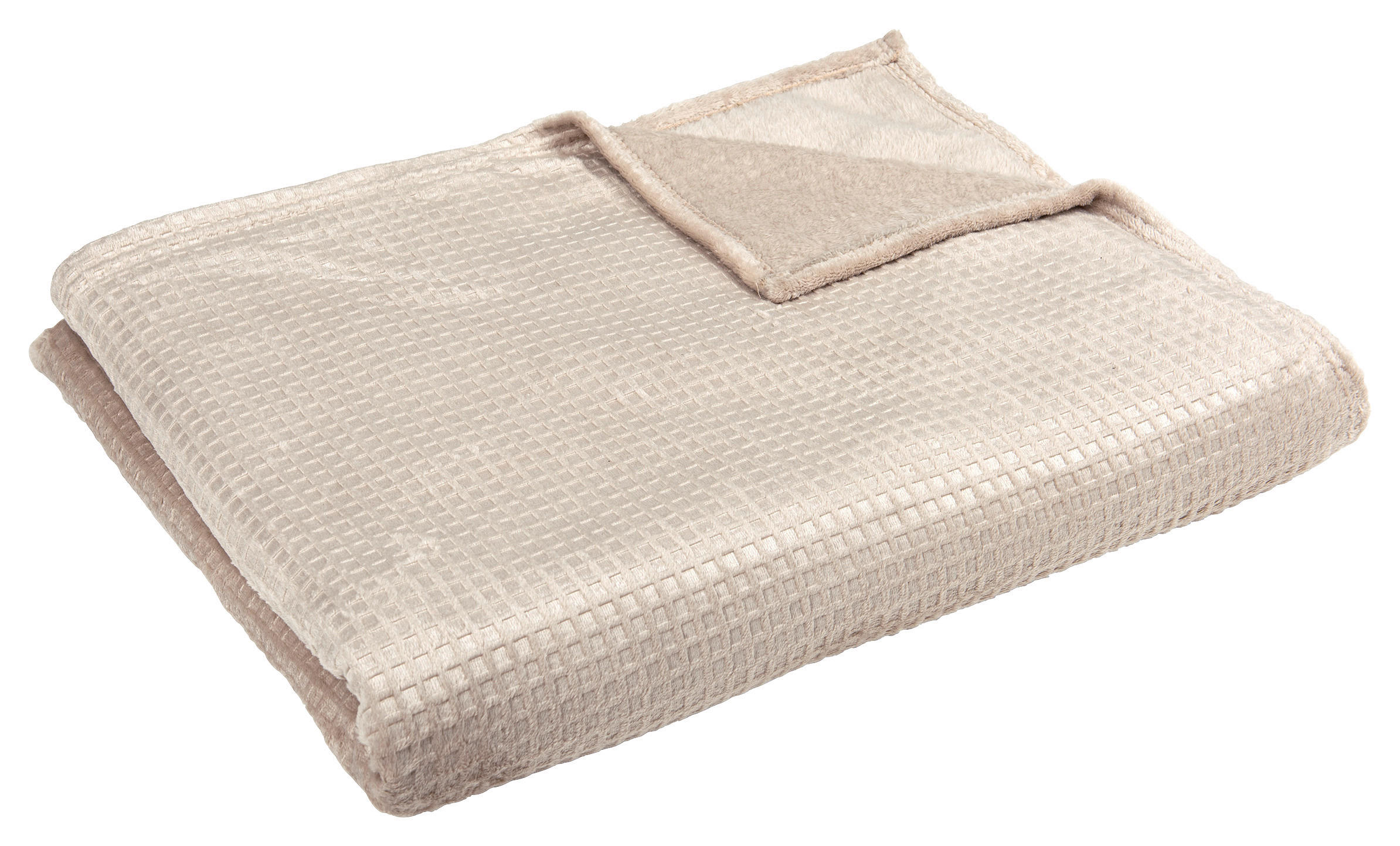 Wohndecke Wohndecke_XXL_Kästchen beige - beige (180,00/210,00cm)