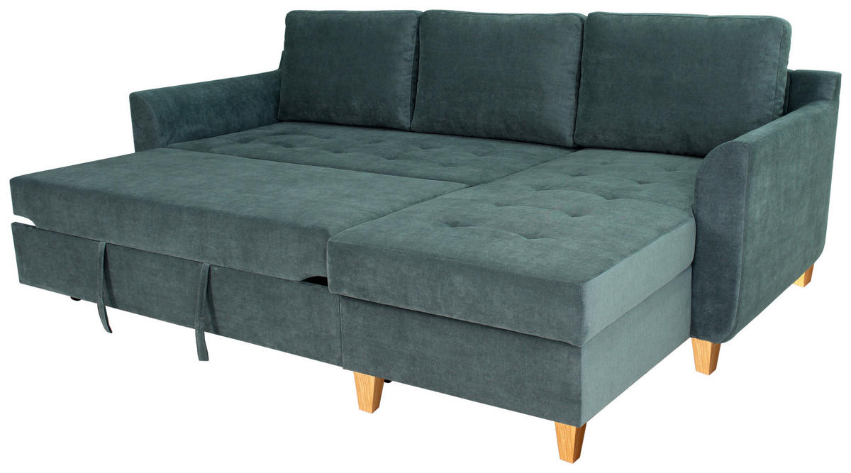 Funktionsecke Liv azur Microfaser B/H/T: ca. 231x86x150 cm Liv - Eiche/azur (231,00/86,00/150,00cm)