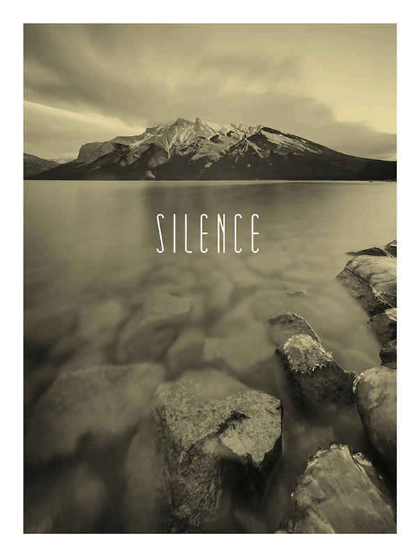 Komar Poster Word Lake Silence Sand Natur B/L: ca. 30x40 cm günstig online kaufen