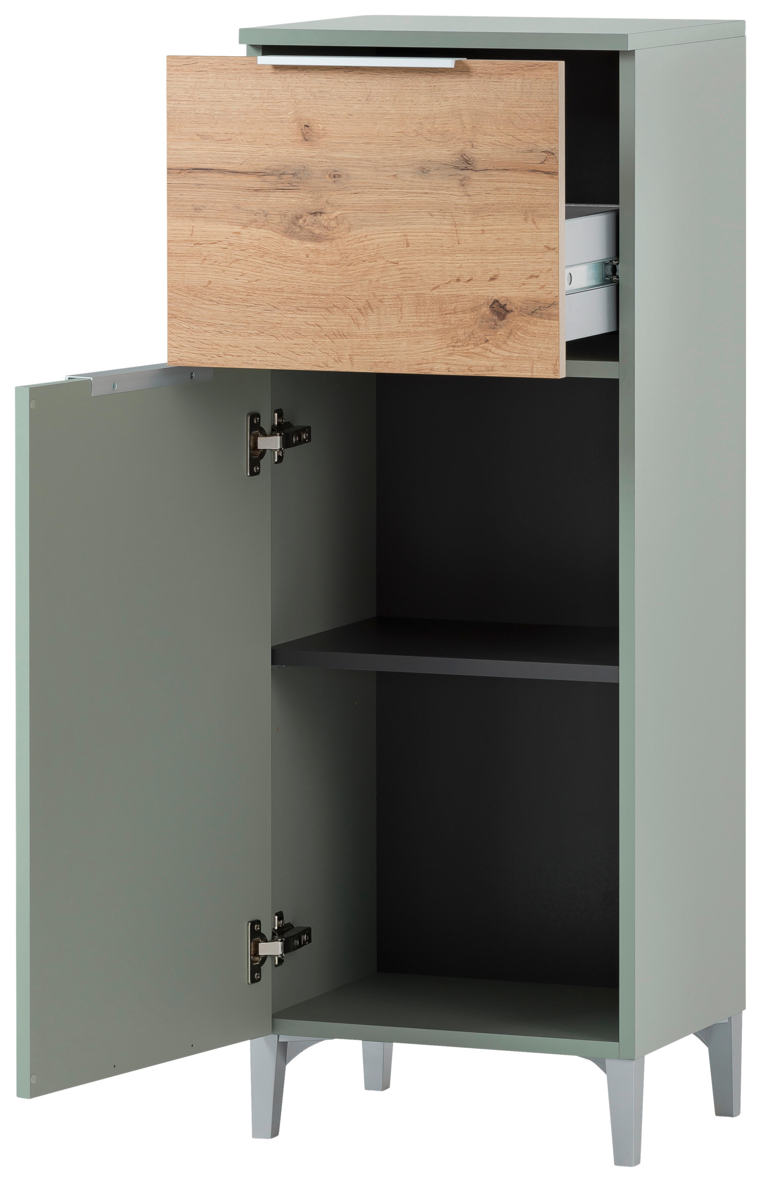 Midischrank Smilla Pistazie Eiche Landhaus Nachbildung B/H/T: ca. 40,3x109,6x31,9 cm Smilla - Eiche/Pistazie (40,30/109,60/31,90cm) - Möbelpartner