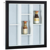 Vitrine Septem schwarz weiß B/H/T: ca. 66,5x66,5x13,7 cm Septem - weiß/schwarz (66,50/66,50/13,70cm) - Inter Link