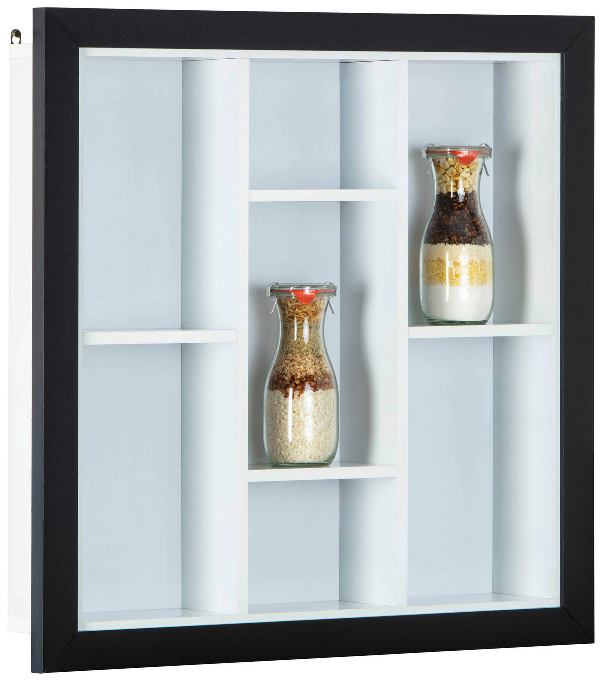 Vitrine Septem schwarz weiß B/H/T: ca. 66,5x66,5x13,7 cm Septem - weiß/schwarz (66,50/66,50/13,70cm) - Inter Link