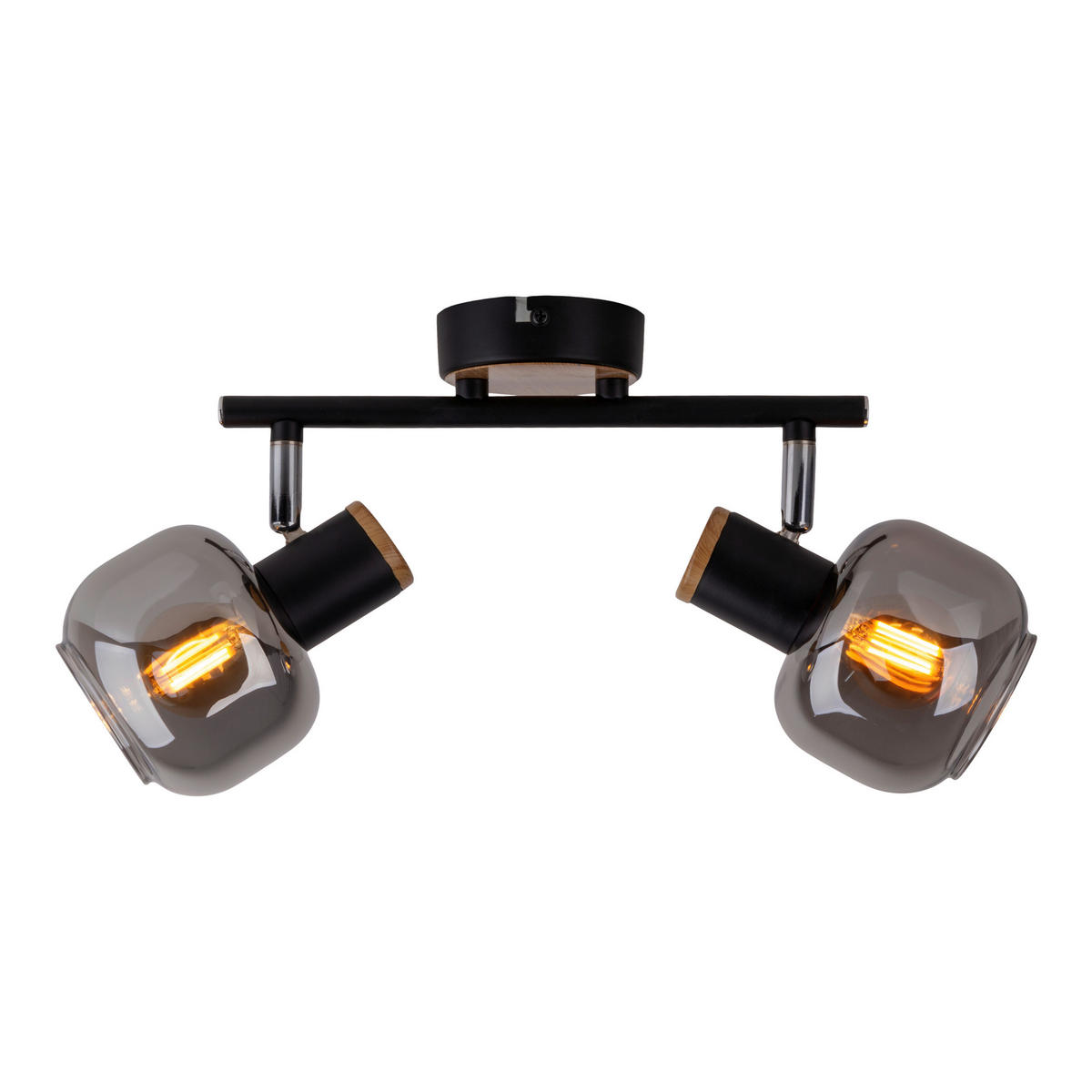 Näve Leuchten Spot schwarz Metall Glas B/H/T: ca. 40x20x10 cm E14 2 Brennstellen FUMOSO - schwarz (40,00/20,00/10,00cm) - Näve Leuchten