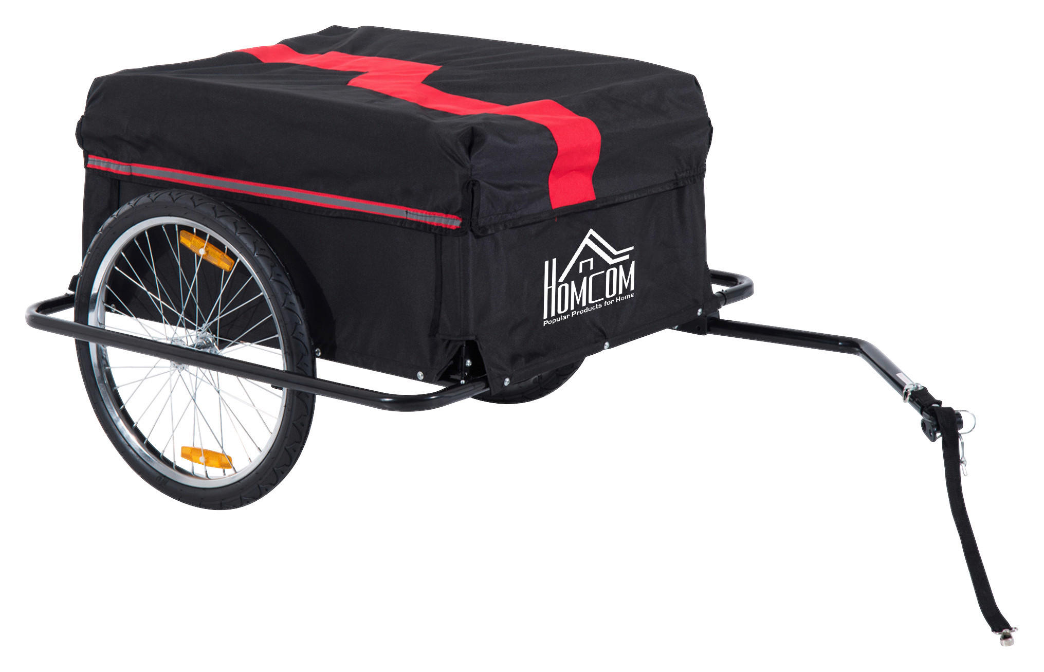 HOMCOM Fahrradanhänger schwarz schwarz B/H/L: ca. 61x845x38 cm Transportanhänger - schwarz (38,00/61,00/845,00cm) - HOMCOM
