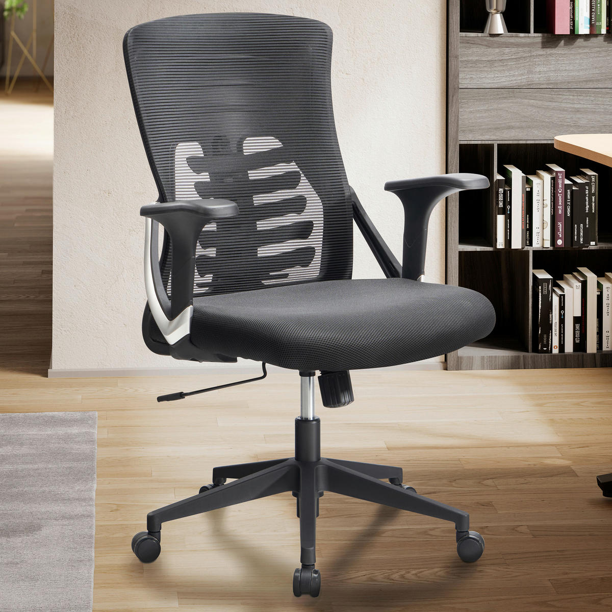 Drehstuhl schwarz Bürostuhl - schwarz (65,00/104,00/65,00cm) - Amstyle