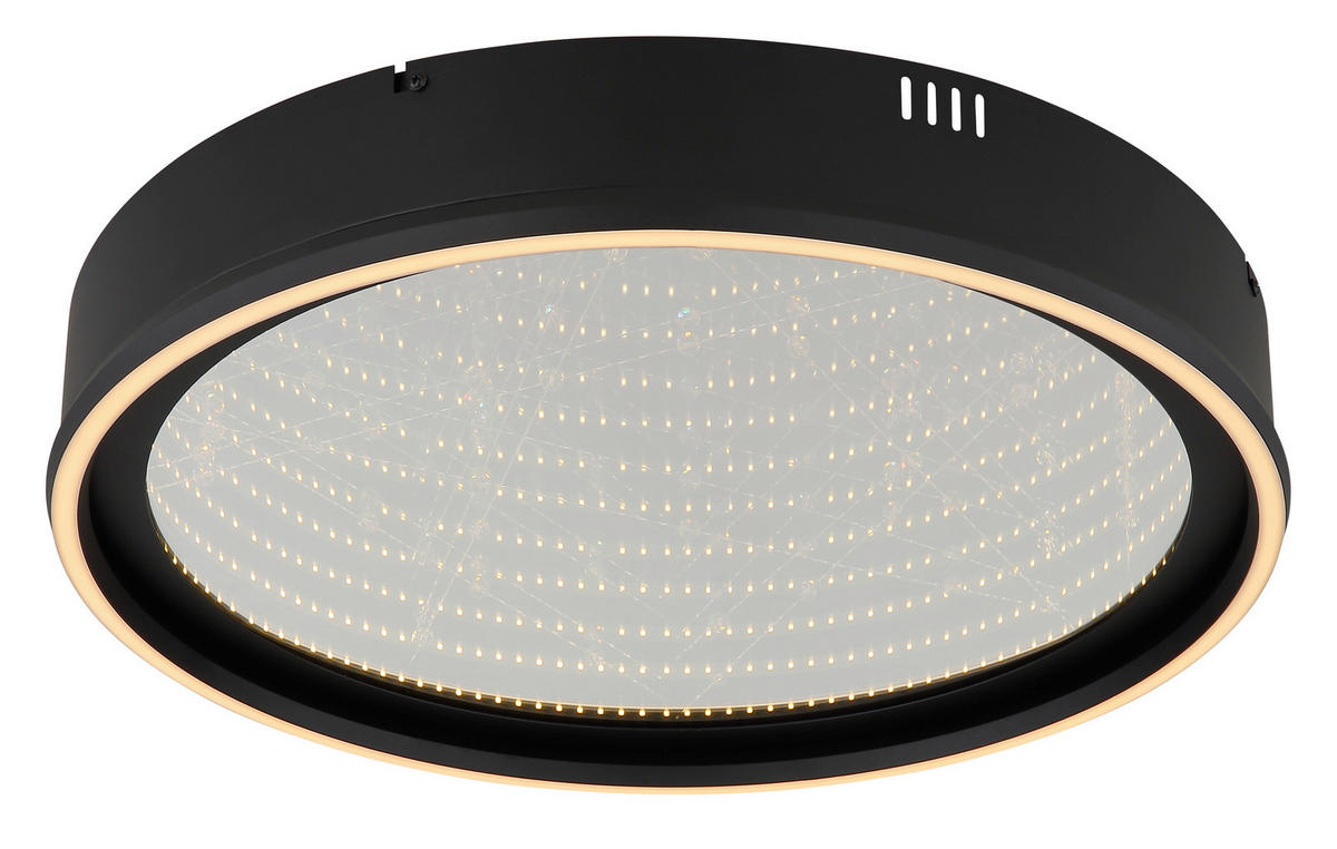 GLOBO Deckenleuchte klar Opal schwarz Glas Aluminium Kunststoff H/D: ca. 8,5x51,5 cm 1 Brennstellen Mirrora - klar/schwarz (51,50/8,50cm) - GLOBO