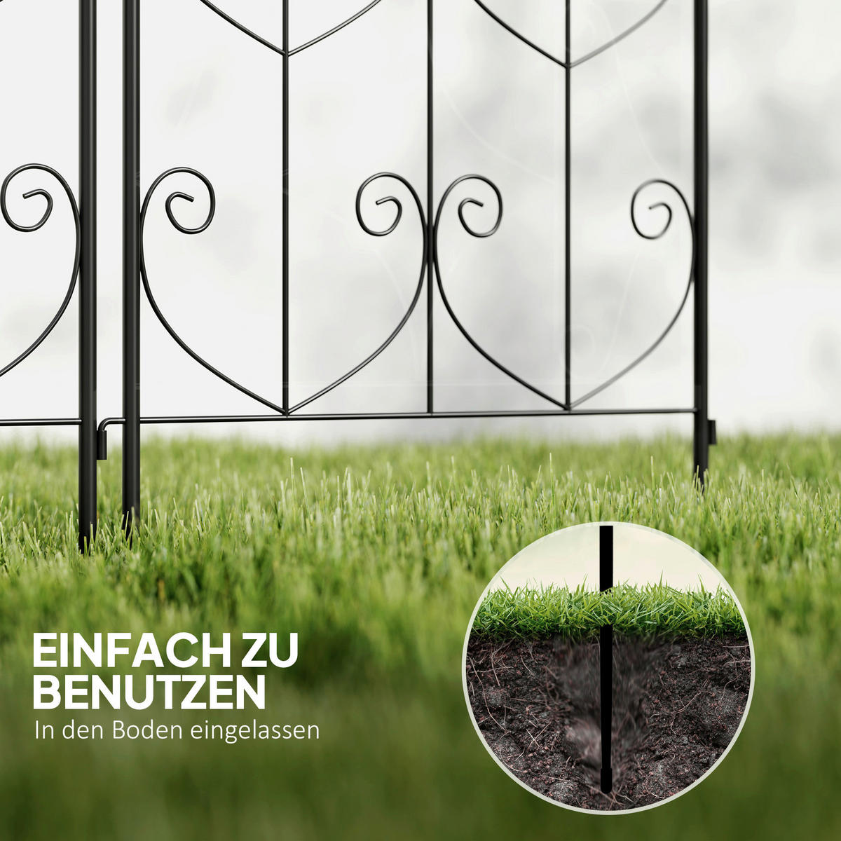 Outsunny Rankgitter 2er Set schwarz B/H/L: ca. 1,3x120x50 cm Rankgitter 2er Set - schwarz (50,00/1,30/120,00cm) - Outsunny