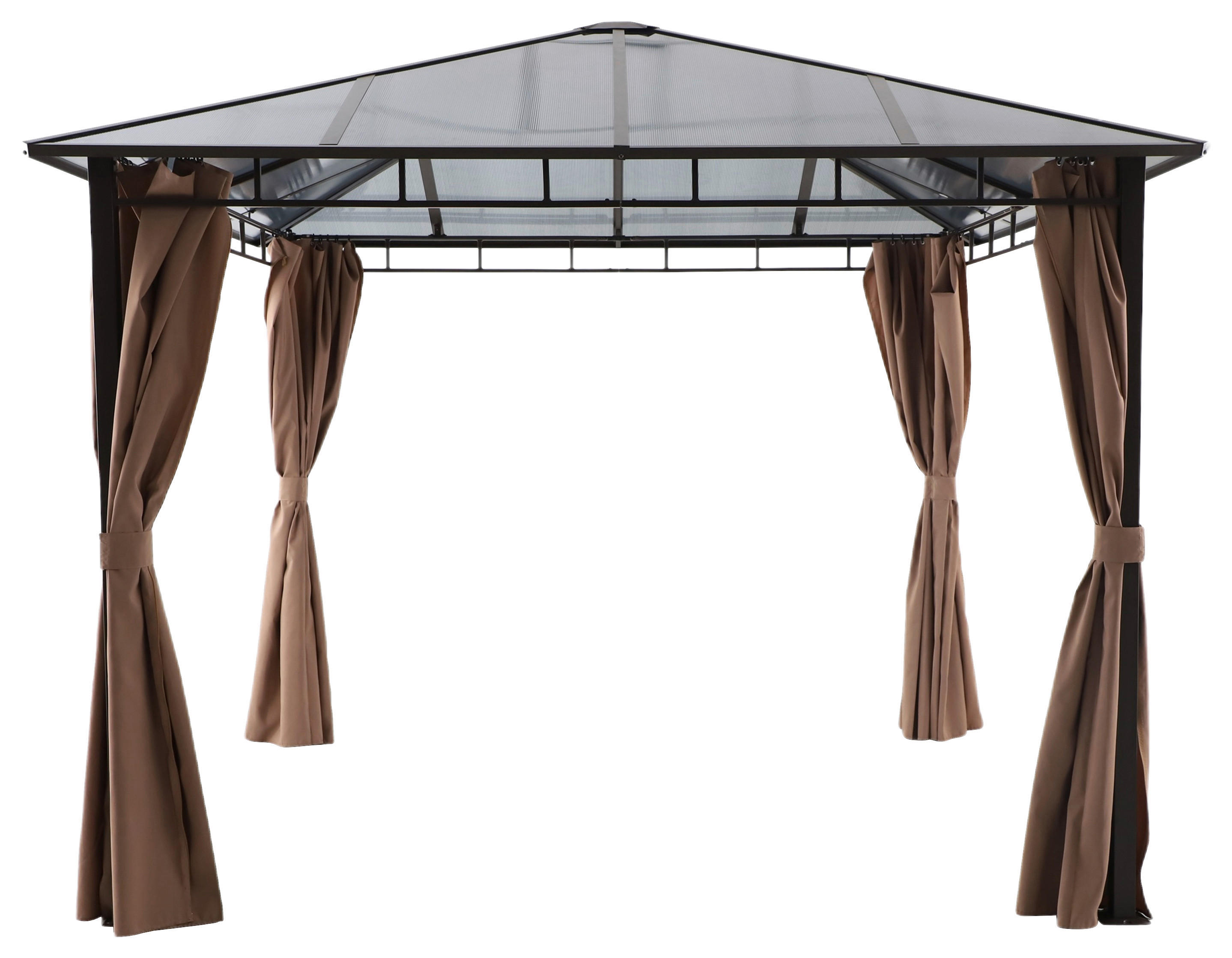 Pavillon Xenia grau Stahl B/H/L: ca. 300x270x300 cm Xenia - braun/grau (300,00/300,00/270,00cm)