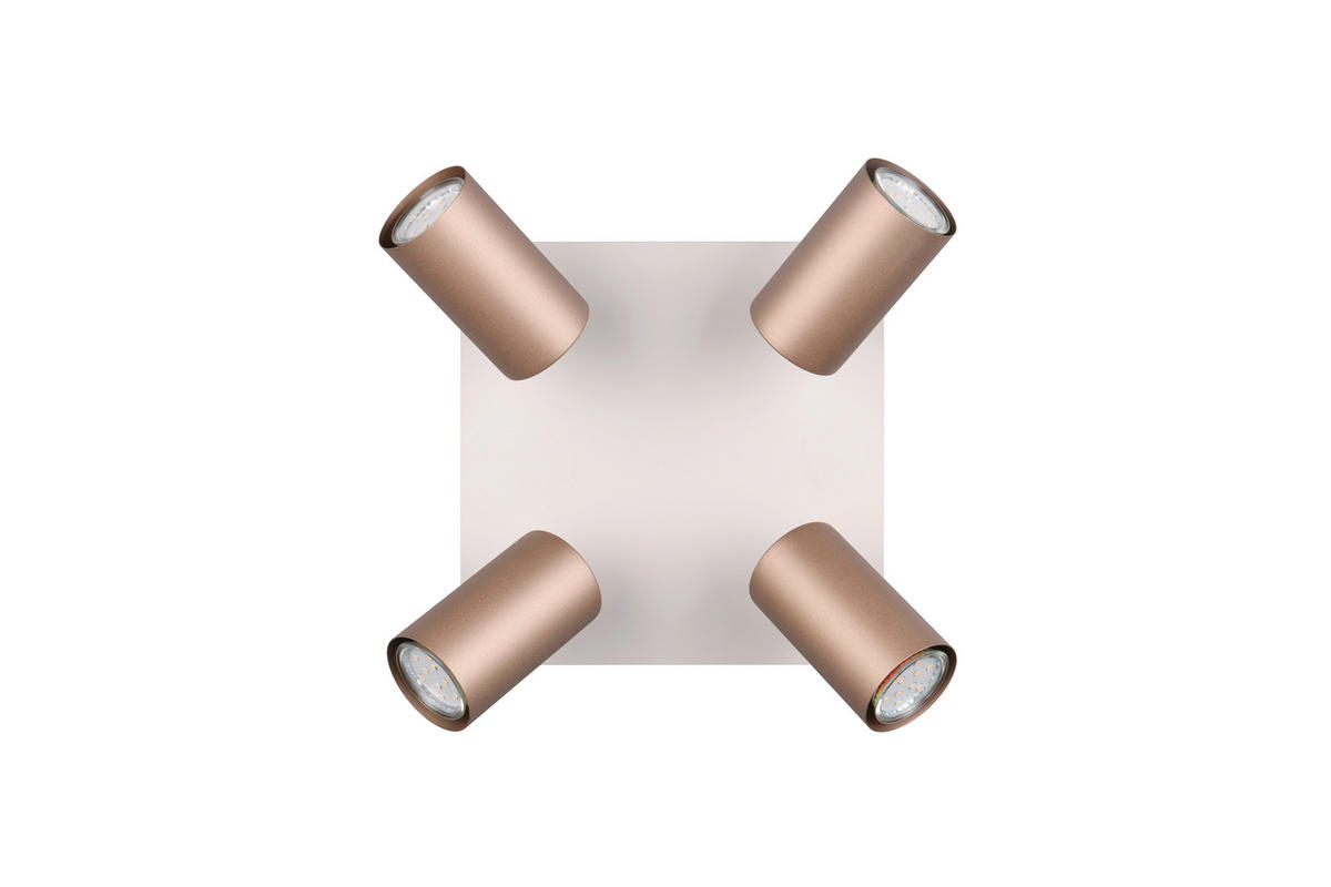 Reality Leuchten Spots kaffee Metall B/H/L: ca. 24x24x15 cm null 4 Brennstellen Spot_Marley_4 - kaffee (15,00/24,00/24,00cm) - Reality Leuchten