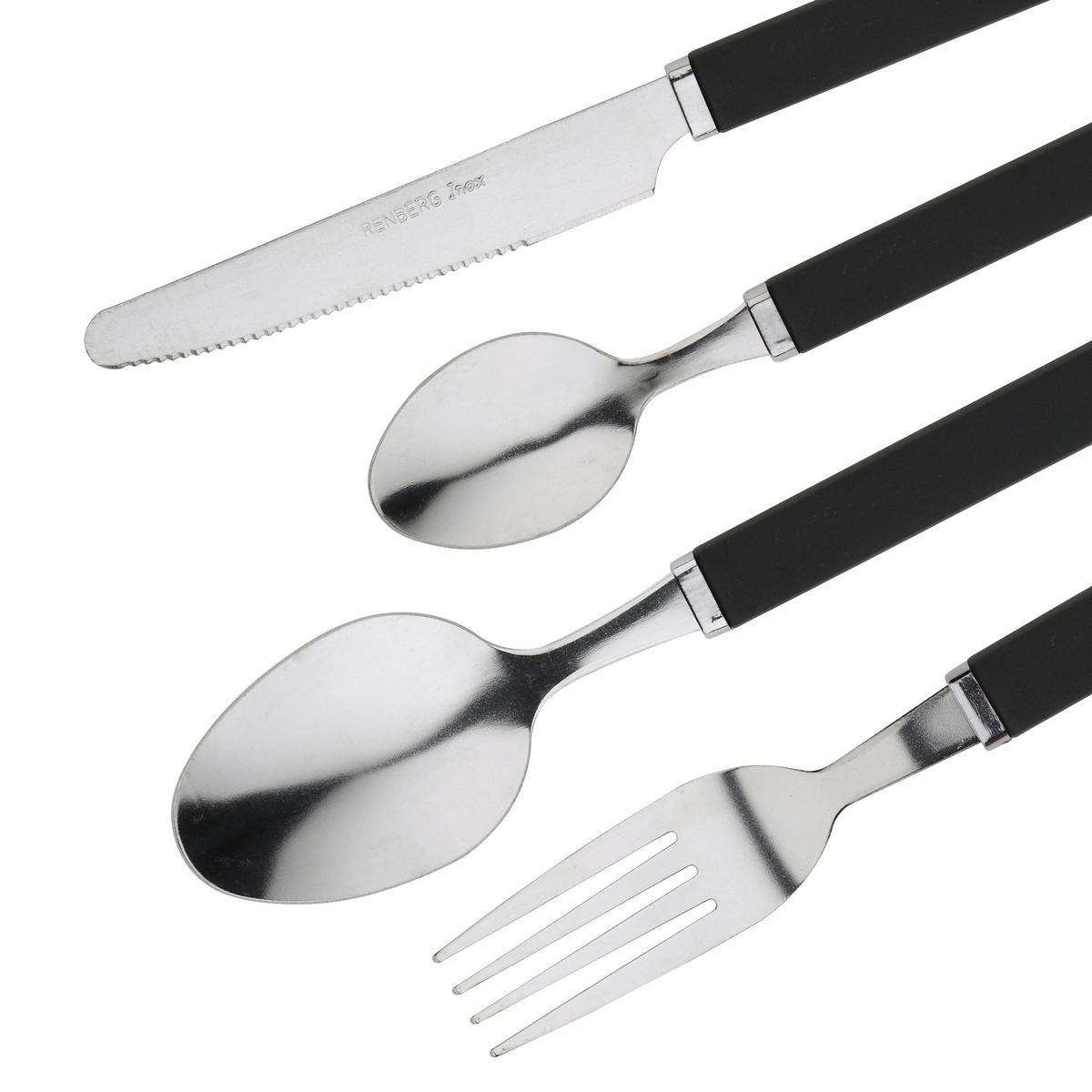RENBERG Besteckset FUNNY BLACK schwarz Edelstahl 24 tlg. FUNNY BLACK - schwarz - RENBERG