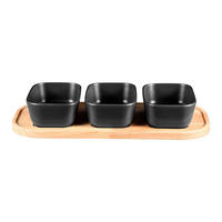 BERGNER Untertassenformen CHARCOAL schwarz Holz B/H/L: ca. 16x7,5x35 cm CHARCOAL - schwarz (35,00/16,00/7,50cm) - BERGNER